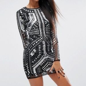 Asos Night Armour Mesh Bodycon Dress
